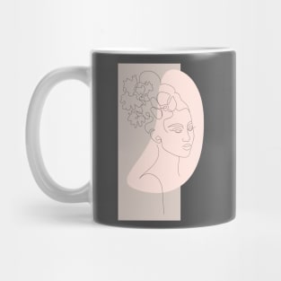 Face Woman Line Art Portrait Mug